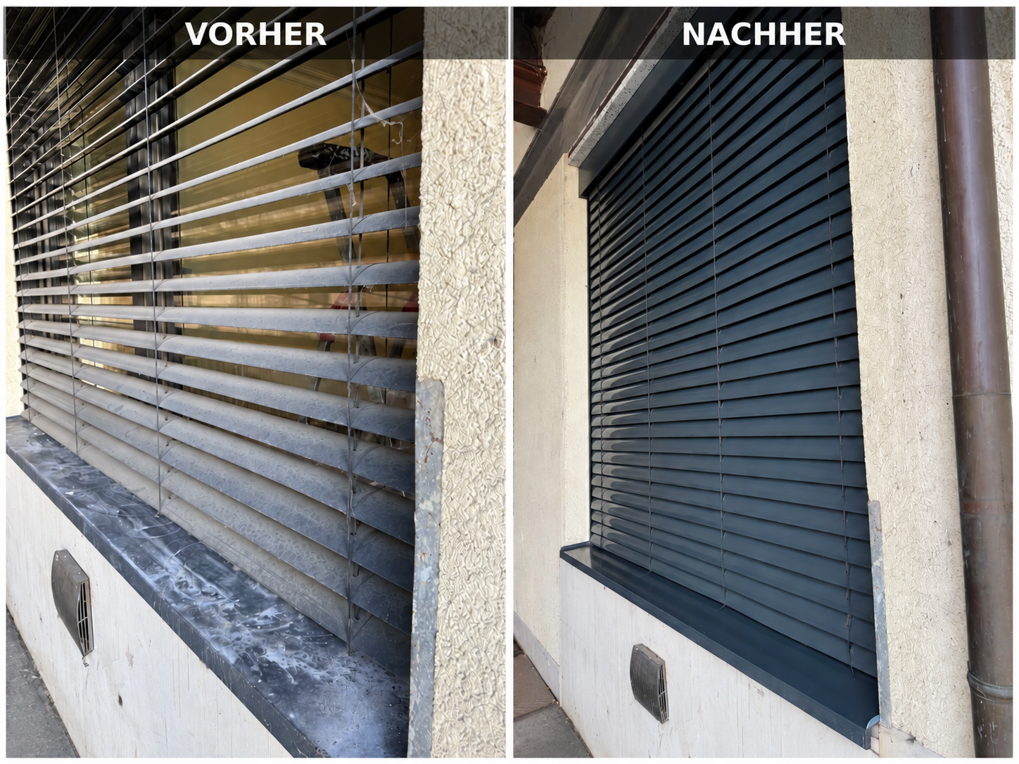 Vorher-Nachher-Vergleich eines gereinigten Fensters