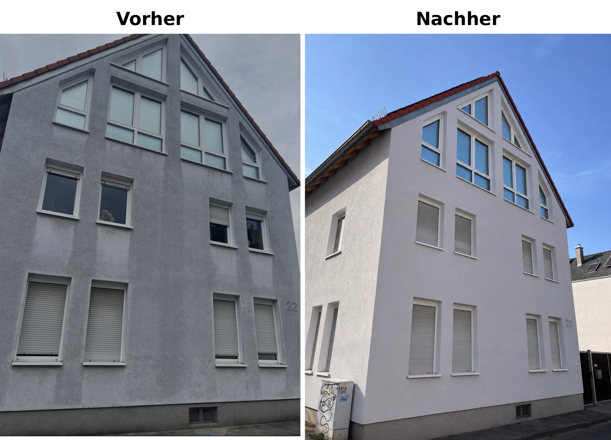Vorher Nachher Fassadenreinigung