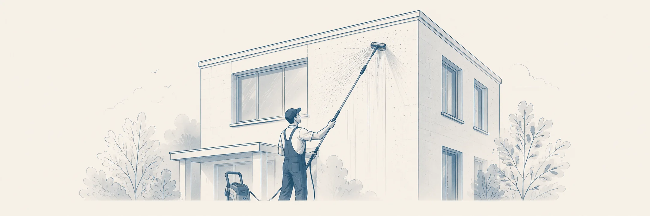 Illustration Fassadenreinigung
